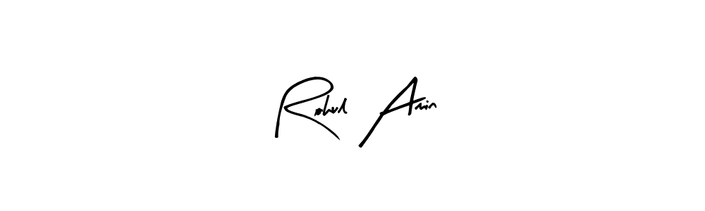 Arty Signature is a professional signature style that is perfect for those who want to add a touch of class to their signature. It is also a great choice for those who want to make their signature more unique. Get Rohul Amin name to fancy signature for free. Rohul Amin signature style 8 images and pictures png